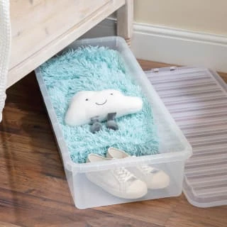 B&M Underbed Storage Box With Lid 55L - Clear - Image 3