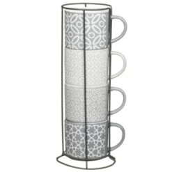 B&M Jumbo Embossed Stacking Mugs 4pk