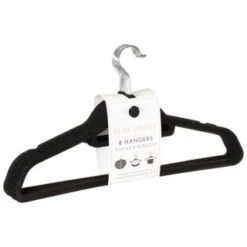 B&M Pure Velvet Hangers 8pk - Black
