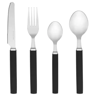 B&M Cutlery Set With Caddy 16pc - Black - Image 3