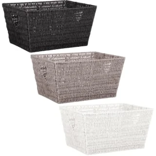 B&M Vannes Heart Cut Out Wicker Basket - Black - Image 2