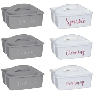 B&M Grey Slogan Cleaning Caddy - Freshen Up - Image 2