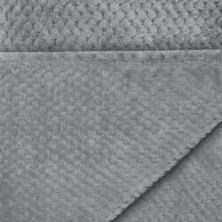 Waffle Faux Fur Throw - Grey - Image 4