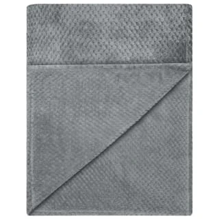 Waffle Faux Fur Throw - Grey - Image 3