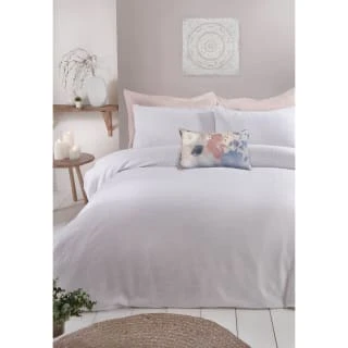 B&M Luna Waffle King Duvet Set - White