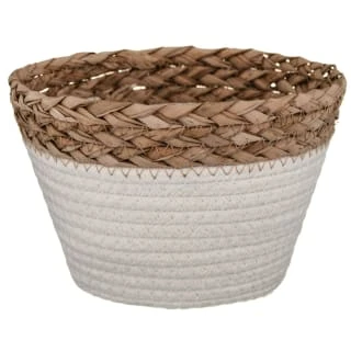 B&M Mini Cotton Wicker Basket - Cream