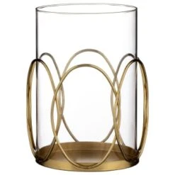 B&M Glass Candle Holder - Gold