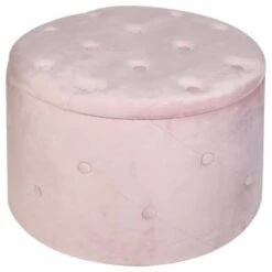 B&M Round Blush Ottoman