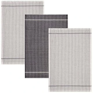 B&M Grey Check Tea Towels 3pk - Image 2