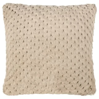 B&M Waffle Faux Fur Cushion - Natural