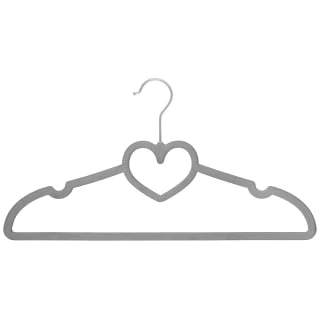 B&M Velvet Heart Shaped Hangers 8pk - Grey - Image 2