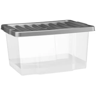B&M Clear Storage Boxes With Lids 3pk 20L - Image 3