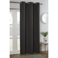 B&M Kent Woven Eyelet Blackout Panel 54 X 86" - Charcoal