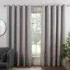 B&M Colorado Hopsack Fully Lined Silver Eyelet Curtains 66 X 90"