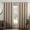 B&M Colorado Hopsack Fully Lined Cream Eyelet Curtains 90 X 90"