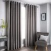 B&M Oxford Grey Black Out Curtains With Eyelets 46 X 54"