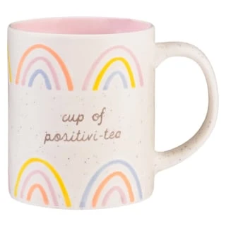 B&M Slogan Printed Mug - Cup Of Positivi-Tea