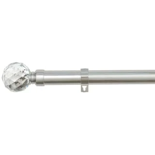 B&M Shiny Nickle Gem Curtain Pole 70 - 120cm