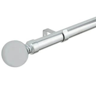 B&M Shiny Nickle Silver Orb Curtain Pole 70 - 120cm