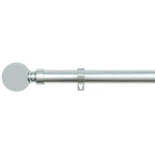 B&M Shiny Nickle Silver Orb Curtain Pole 70 - 120cm - Image 2