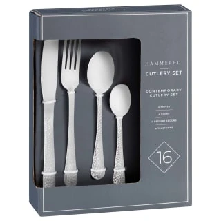 B&M Cambridge Hammered Cutlery Set 16pc - Image 2