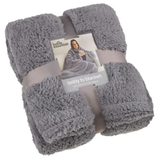 Home Essentials Teddy TV Blanket - Charcoal