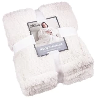 Home Essentials Teddy TV Blanket - Cream