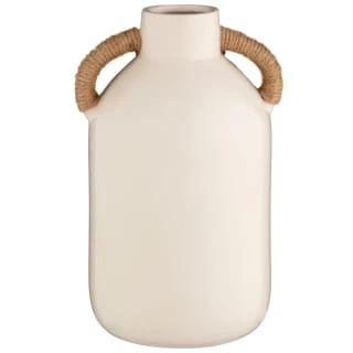 B&M Ceramic Vase With Wicker Handles