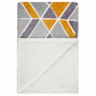 B&M Simply Geo Waffle Throw - Ochre - Image 3