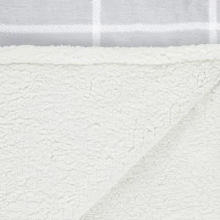 Winston Grey Check Sherpa Throw - Image 4