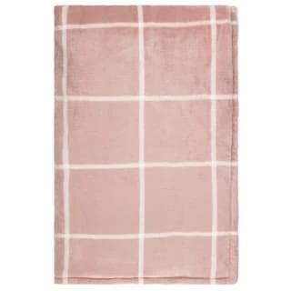Winston Blush Sherpa Check Throw - Image 3