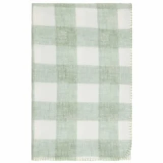Simply Sage & Gingham Polar Fleece Throw 2pk - Image 3