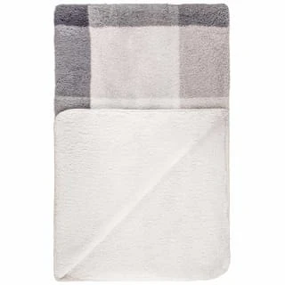 Grey Check Sherpa Throw - Image 2