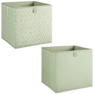 Lokken Printed Storage Cubes 2pk - Sage Diamond - Image 4