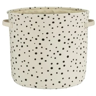 B&M Spot Fabric Basket - Cream
