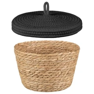 B&M Kendall Basket With Lid - Black - Image 2