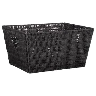 B&M Vannes Heart Cut Out Wicker Basket - Black