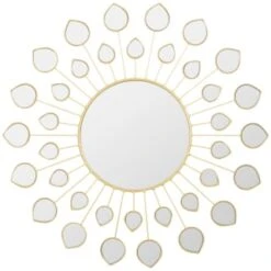 B&M Gold Mirrored Petal Mirror