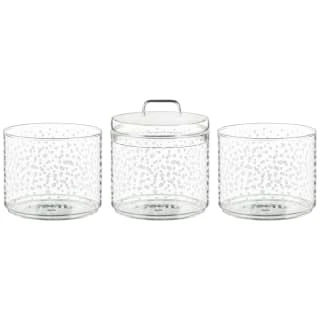 B&M Printed Glass Stackable Storage Jars 3pc - White - Image 4