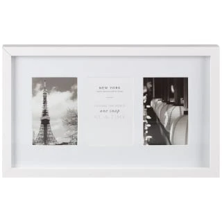 B&M Three Photo New York Photo Frame - White